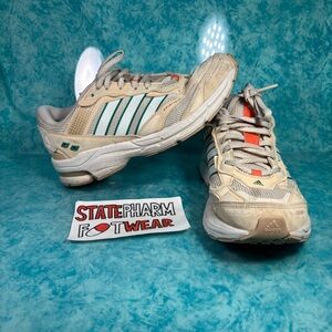 Adidas Spiritain Women’s Beige Green Low Top Shoes Athletic Size 7